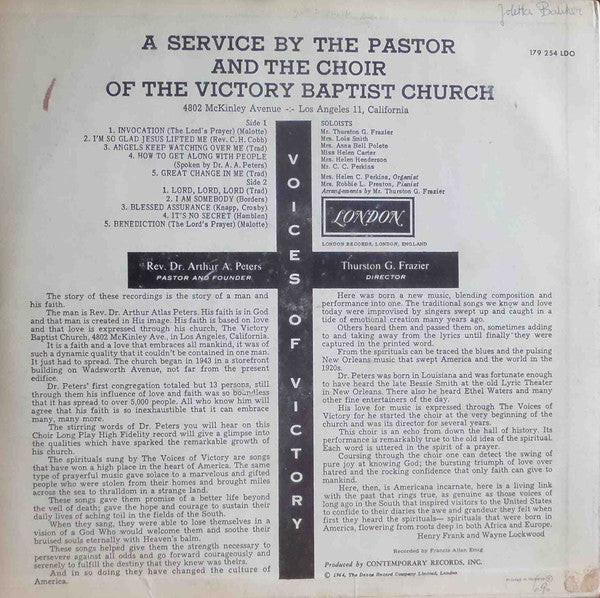 The Voices Of Victory : The Voices Of Victory (LP, Album, Mono, RE)