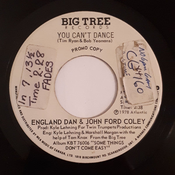 England Dan & John Ford Coley : You Can't Dance (7", Promo)