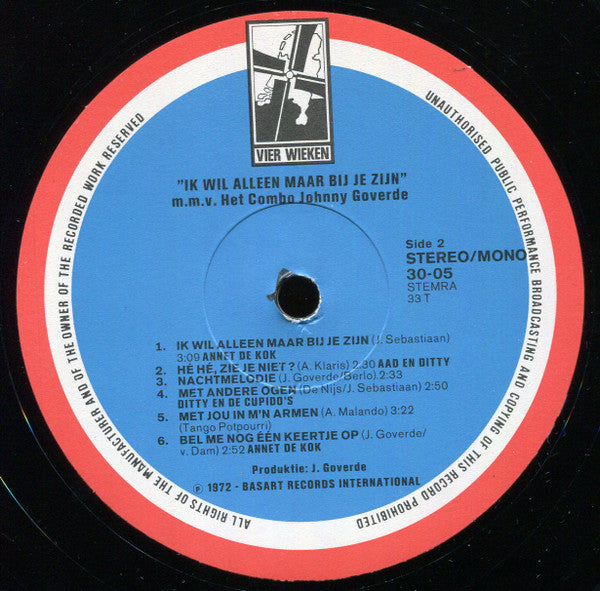 Various m.m.v. Het Combo Johnny Goverde : Ik Wil Alleen Maar Bij Je Zijn (LP, Album)