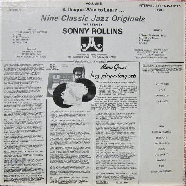 Jamey Aebersold : Sonny Rollins Nine Classic Jazz Originals (LP)
