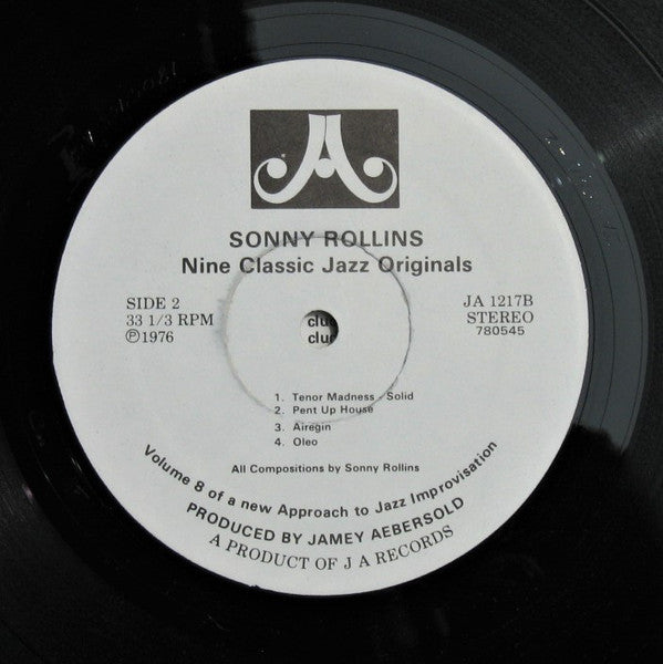 Jamey Aebersold : Sonny Rollins Nine Classic Jazz Originals (LP)