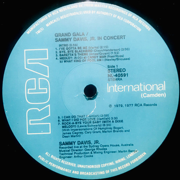 Sammy Davis Jr. : In Concert (LP, Album)