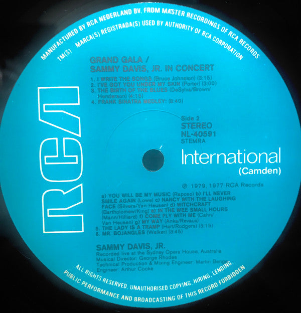 Sammy Davis Jr. : In Concert (LP, Album)