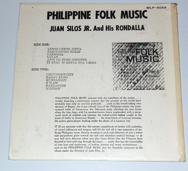 Juan Silos, Jr. And His Rondalla : Philippine Folk Music (LP, Album)