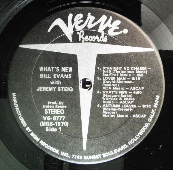 Bill Evans With Jeremy Steig : What's New (LP, Album)