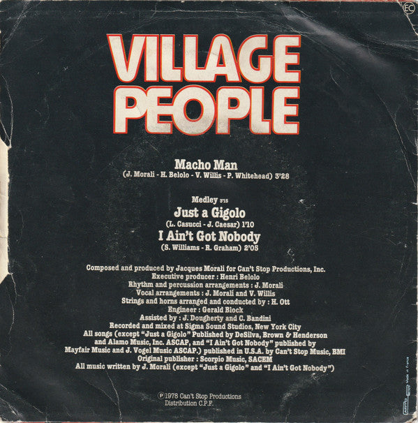 Village People : Macho Man / Just A Gigolo (7", Single)