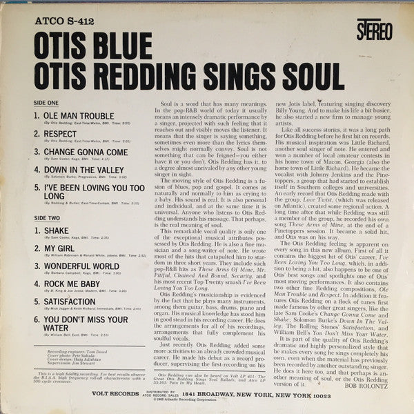 Otis Redding : Otis Blue / Otis Redding Sings Soul (LP, Album)