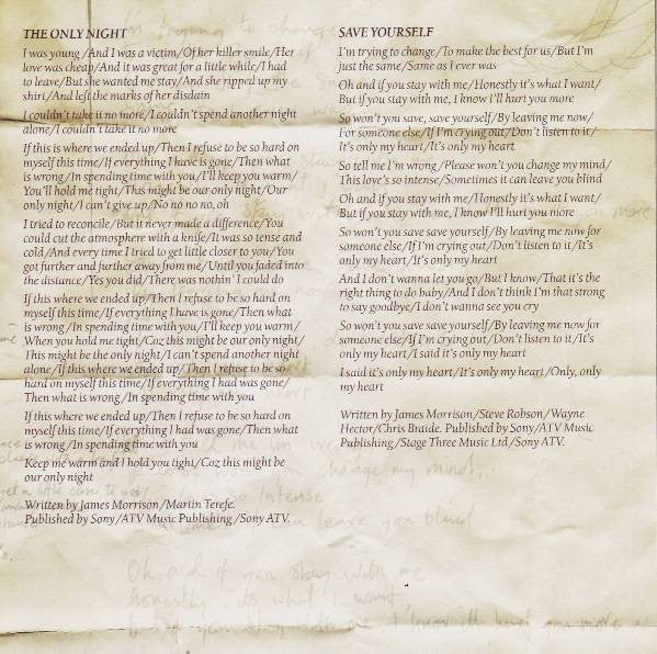 James Morrison (2) : Songs For You, Truths For Me (CD, Album, Sup)