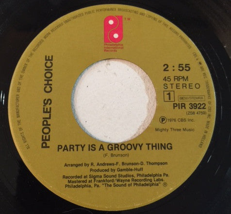 People's Choice : Party Is A Groovy Thing (7")