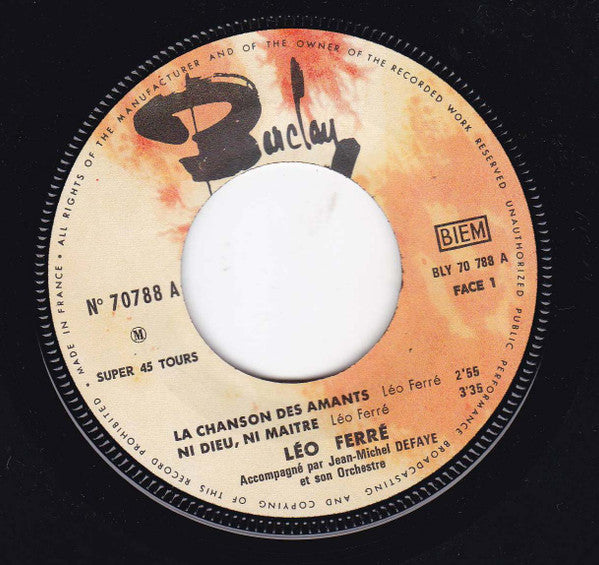 Léo Ferré : Ni Dieu Ni Maître (7", EP)