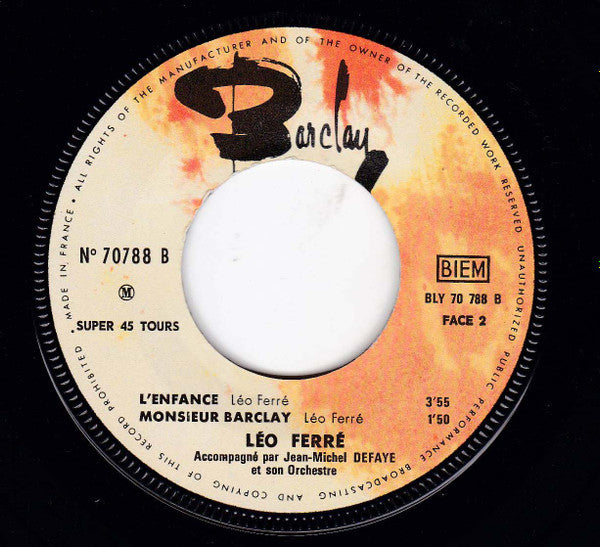 Léo Ferré : Ni Dieu Ni Maître (7", EP)