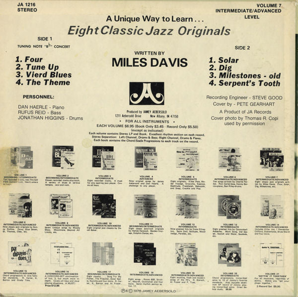 Jamey Aebersold : Miles Davis (Eight Classic Jazz Originals You Can Play) (LP)