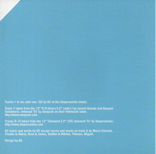 Dwayne Sodahberk : The Partying Without Inhibition Or Dignity E.P. (CD, EP)