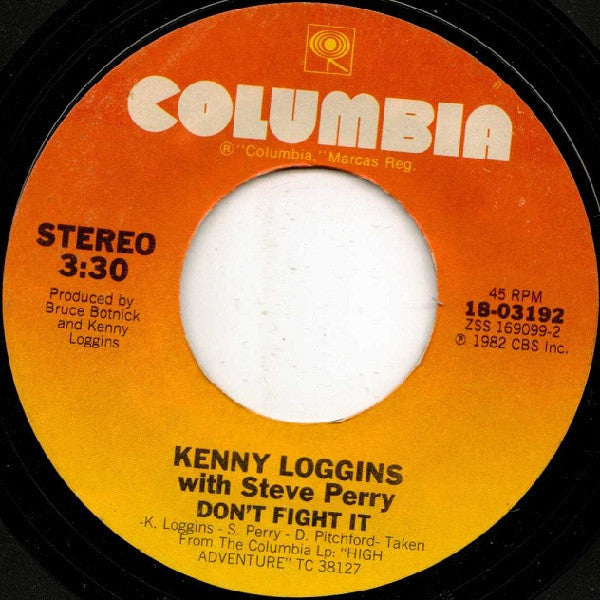 Kenny Loggins With Steve Perry : Don't Fight It (7", Single, Styrene, Ter)