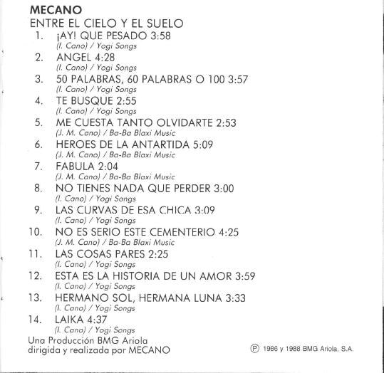 Mecano : Entre El Cielo Y El Suelo (CD, Album, RE)