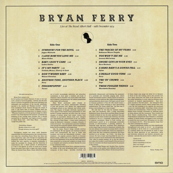 Bryan Ferry : Live At The Royal Albert Hall 1974 (LP, Album)
