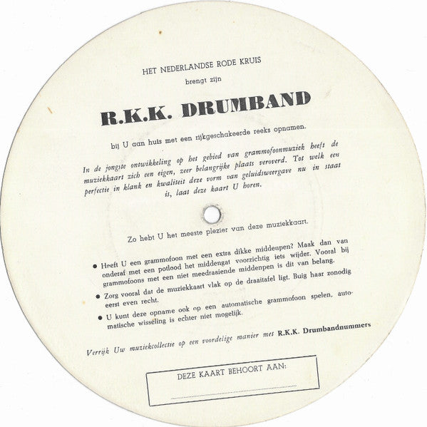 Drumband Rode Kruis Korps : Jubileum-Mars (Flexi, 7", S/Sided, Card)