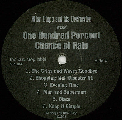 Allen Clapp And His Orchestra : One Hundred Percent Chance Of Rain (LP, Album)
