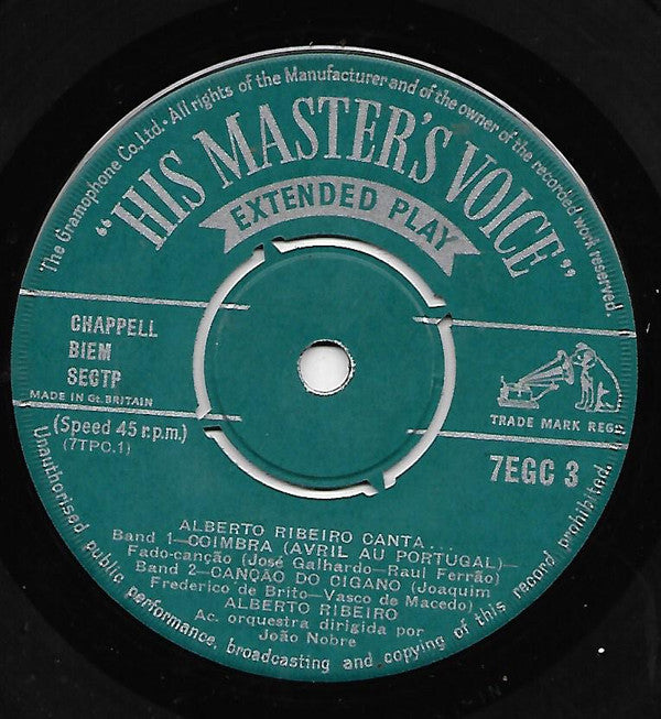 Alberto Ribeiro (2) : Alberto Ribeiro Canta... (7", EP)