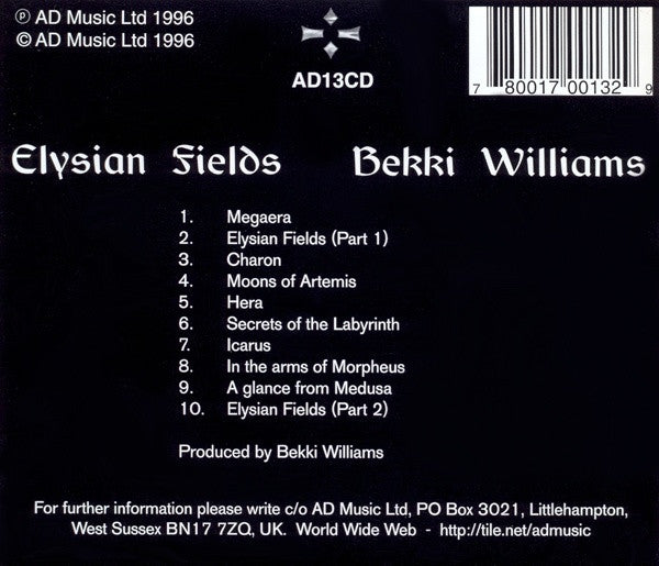 Bekki Williams : Elysian Fields (CD, Album)
