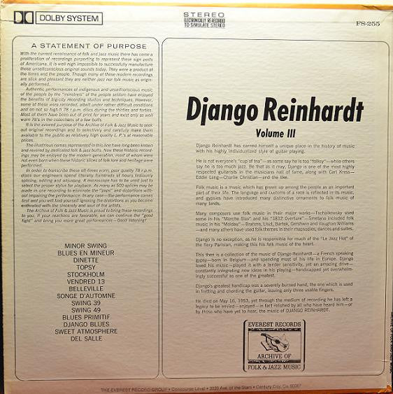 Django Reinhardt : Django Reinhardt (Volume III) (LP, Comp)