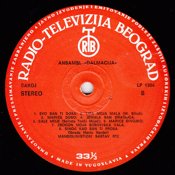 Ansambl "Dalmacija" : Ansambl Dalmacija (LP, Album)