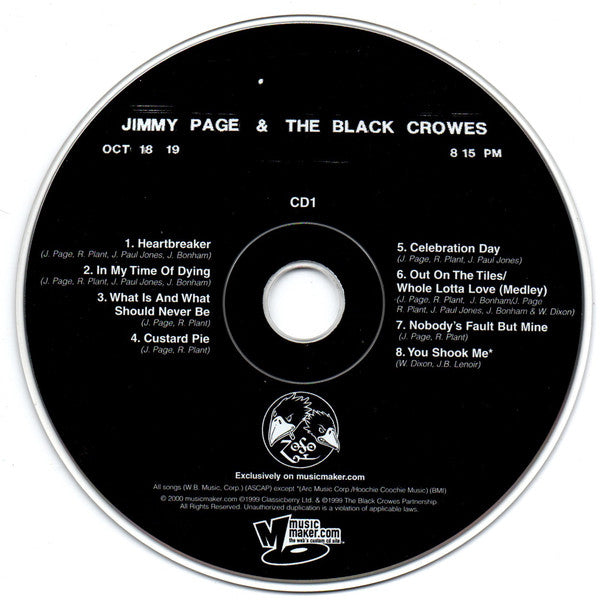 Jimmy Page & The Black Crowes : Live At The Greek (Excess All Areas) (2xCD, Album)