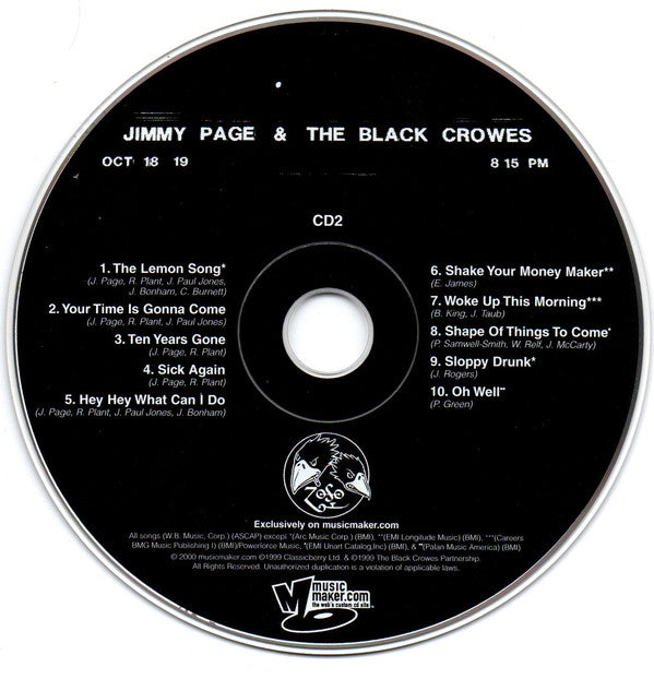 Jimmy Page & The Black Crowes : Live At The Greek (Excess All Areas) (2xCD, Album)