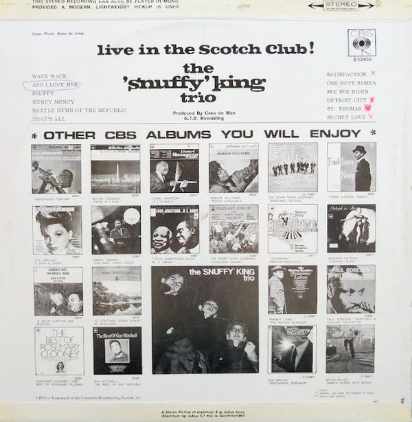 The 'Snuffy' King Trio : Wack Wack - Live In The Scotch Club! (LP, Album)