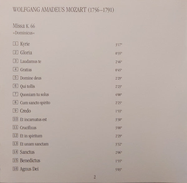 Wolfgang Amadeus Mozart, Charlotte Margiono, Barbara Bonney, Elisabeth Von Magnus, Uwe Heilmann, Gilles Cachemaille, Arnold Schoenberg Chor, Concentus Musicus Wien, Nikolaus Harnoncourt : Mozart: Missa "Dominicus" ; Vesperae De Dominica ; Harnoncourt (CD, Album, RE)