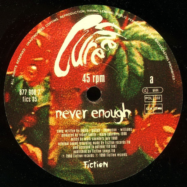 The Cure : Never Enough (7", Single)