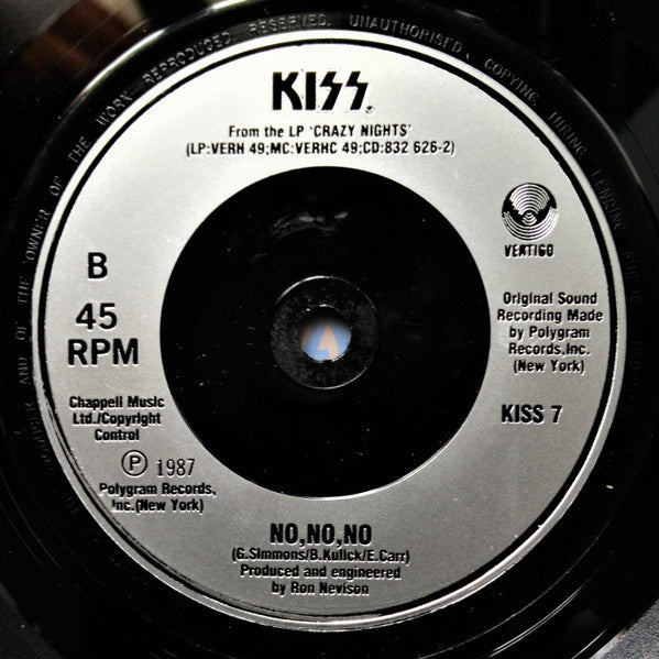 Kiss : Crazy Crazy Nights (7", Single, Sil)