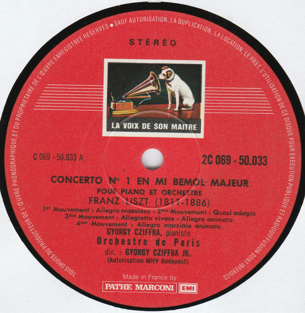Gyorgy Cziffra, Orchestre De Paris , Direction György Cziffra, Jr., Franz Liszt : Concertos Pour Piano Et Orchestre Nos. 1 Et 2 (LP)