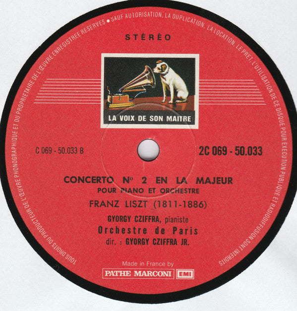 Gyorgy Cziffra, Orchestre De Paris , Direction György Cziffra, Jr., Franz Liszt : Concertos Pour Piano Et Orchestre Nos. 1 Et 2 (LP)
