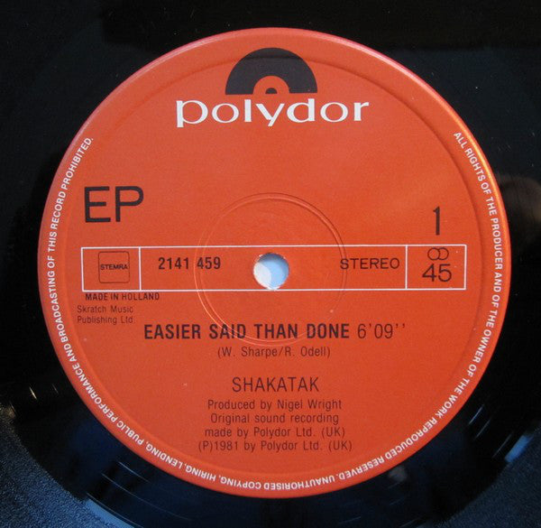 Shakatak : Easier Said Than Done (Special Mix Long Version) (12", EP)