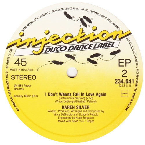 Karen Silver : I Don't Wanna Fall In Love Again (12", EP, Maxi, Gen)