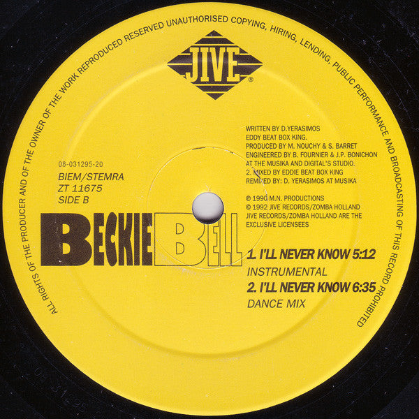Beckie Bell : I'll Never Know (12")