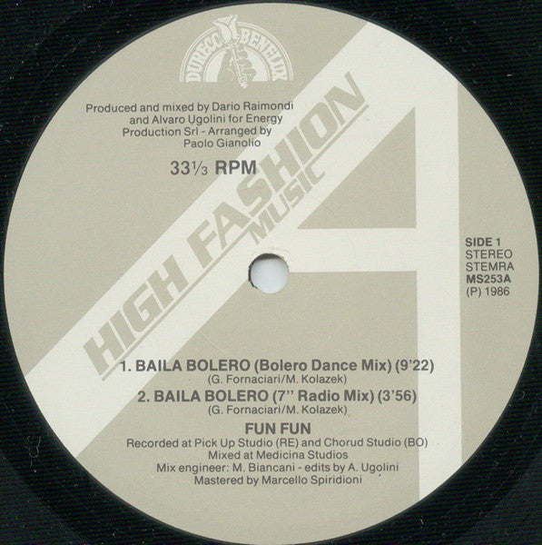 Fun Fun : Baila Bolero (12")