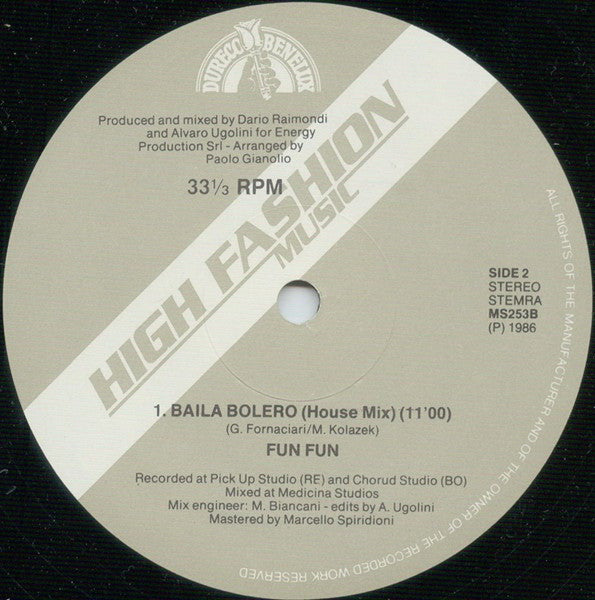 Fun Fun : Baila Bolero (12")