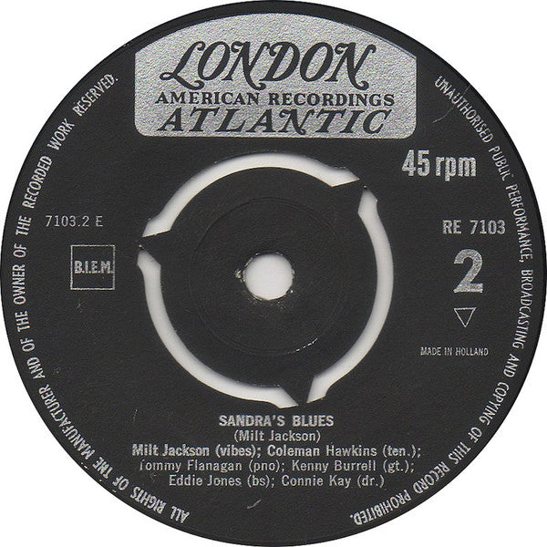 Milt Jackson & Coleman Hawkins : Indian Blues / Sandra's Blues (7")