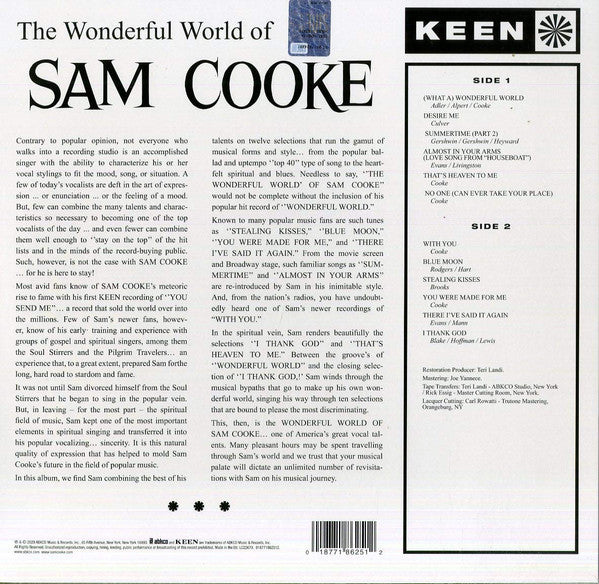 Sam Cooke : The Wonderful World Of Sam Cooke (LP, Comp, Mono, RE, 180)
