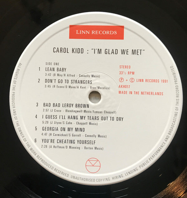 Carol Kidd : I'm Glad We Met (LP)