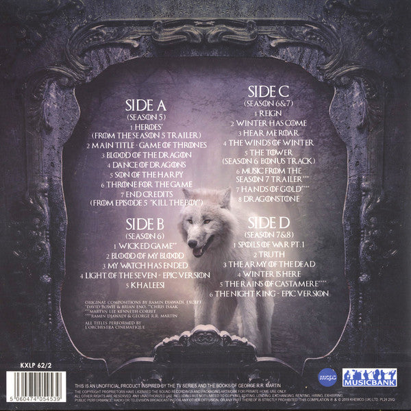 L'Orchestra Cinematique : Game Of Thrones - Volume 2 (2xLP, Comp, Pic, Unofficial, Gat)