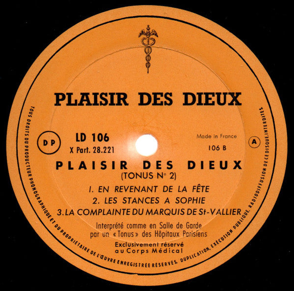 Plaisir Des Dieux : Tonus N°2 (10", Ltd)