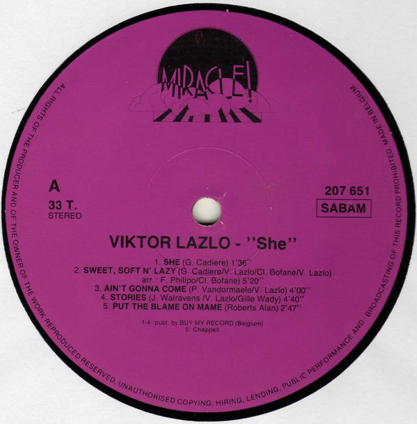 Viktor Lazlo : She (LP, Album)