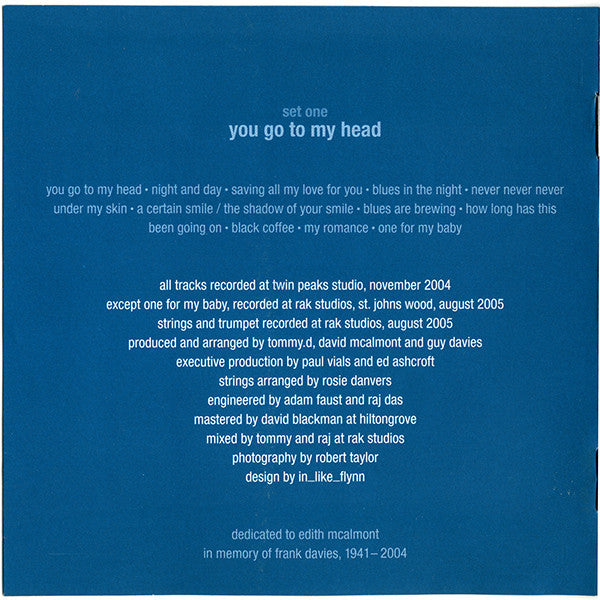 David McAlmont : Set One - You Go To My Head (CD, Album)