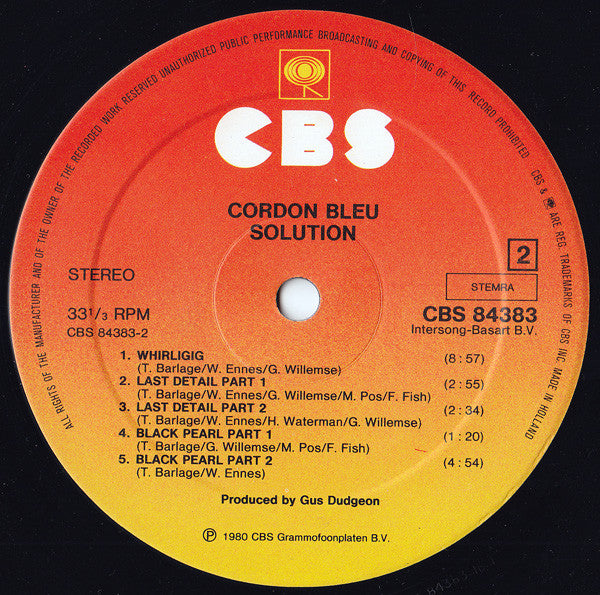 Solution (4) : Cordon Bleu (LP, Album, RE)