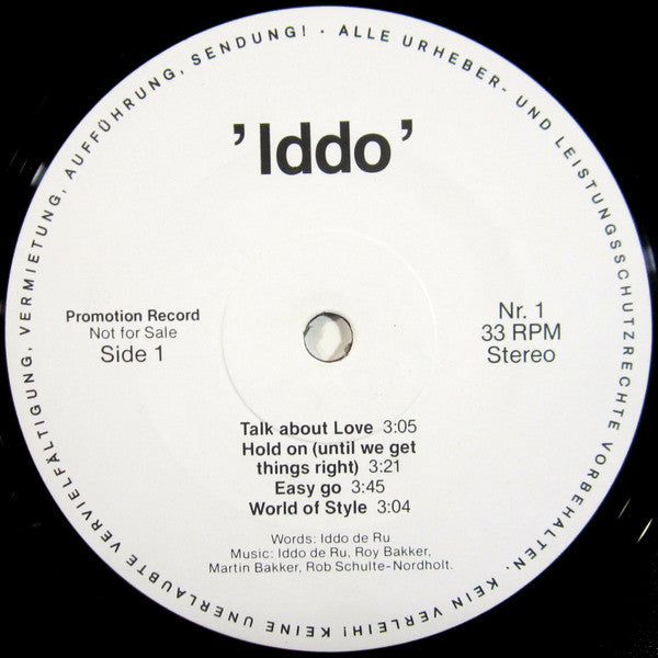 Iddo de Ru : Iddo (10", Album, Promo)
