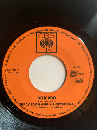Percy Faith & His Orchestra : Delicado / Swedish Rhapsody (Midsummer Vigil) (7", Single, Blu)