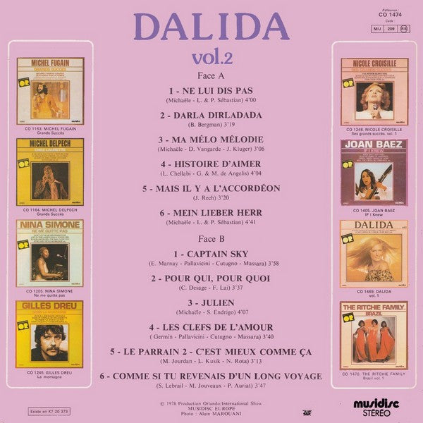 Dalida : Dalida Vol. 2 (LP, Comp)